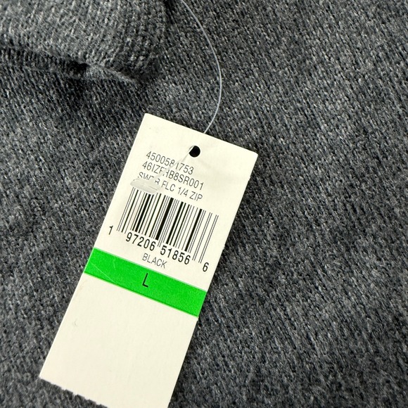 NWT IZOD Men's Charcoal Gray Thermal Soft Quarter Zip Pullover Sweater Size L - Picture 6 of 10